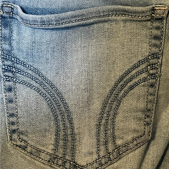 Hollister Light Blue Denim Jean Shorts with distress - Picture 6 of 9